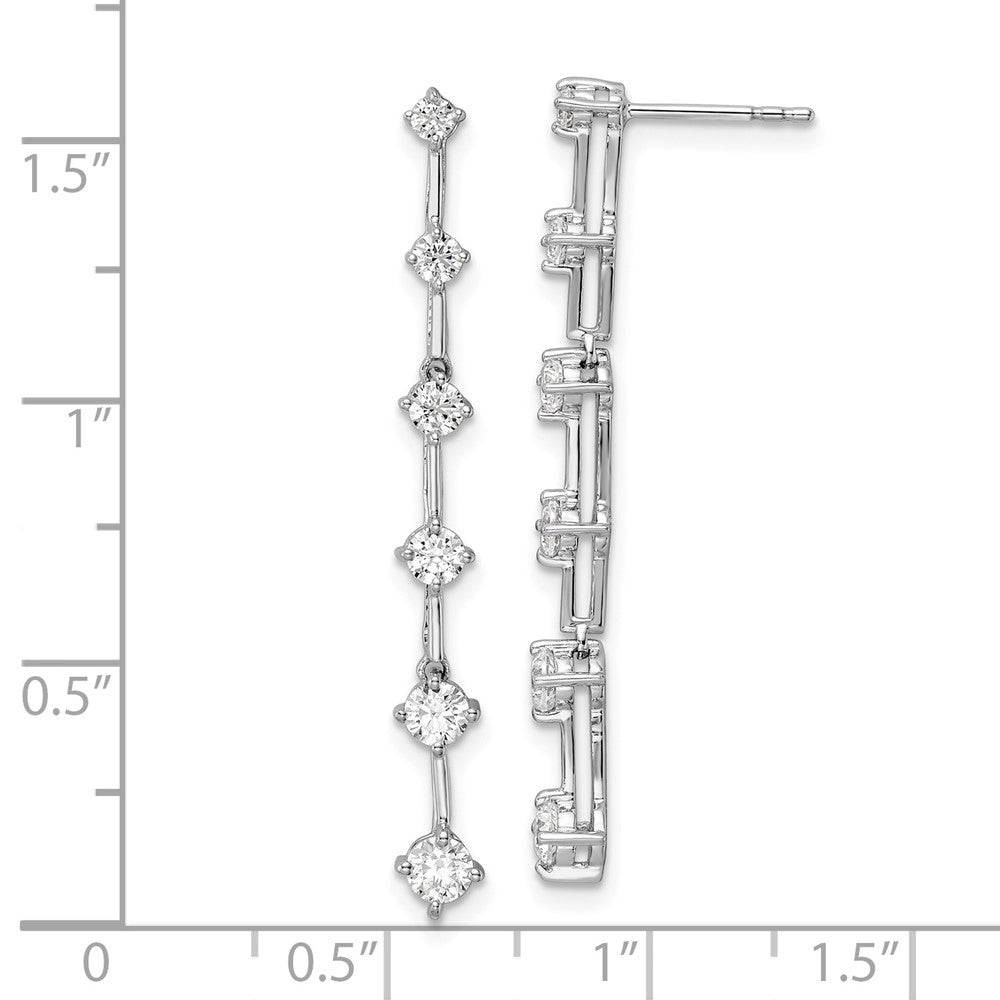 14K Weißgold 1 ct. Laborgezüchtete Diamant VS/SI+ G+ Sechs-Stein Ohrhänger-Ohrstecker