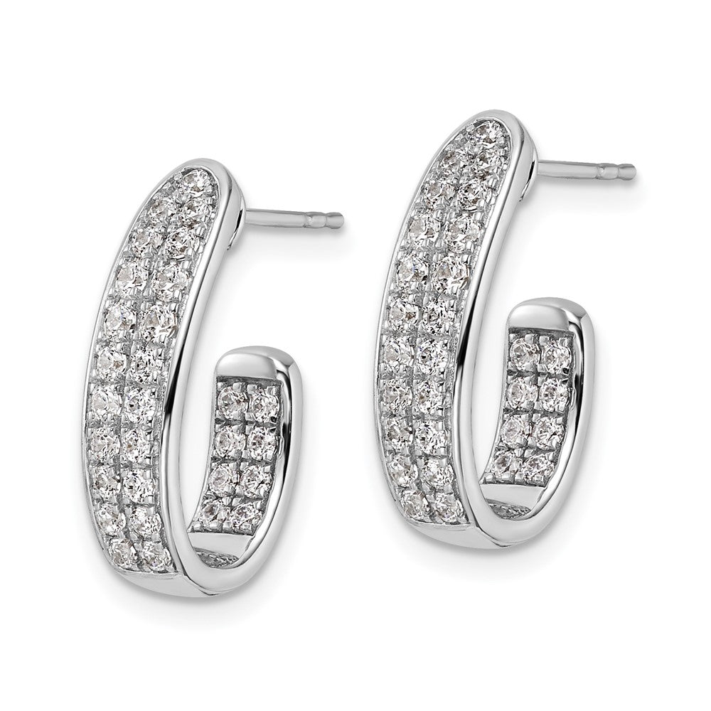 14K Weißgold 1 ct. Laborgezüchteter Diamant VS/SI+ G+ Innen-und-Außen J-Creolen-Ohrringe