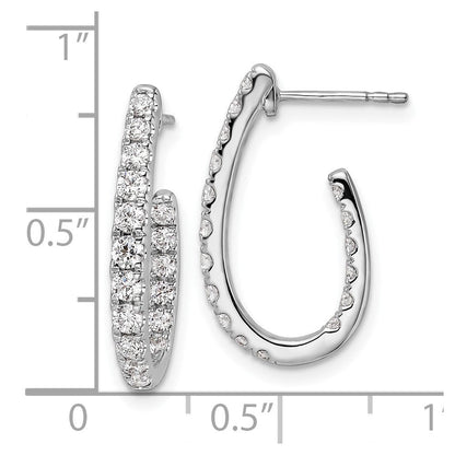 14K Weißgold Innen-und-Außen-J-Creolen mit 1 ct. Laborgezüchtetem Diamant VS/SI+ G+