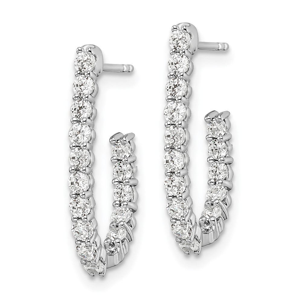 14K Weißgold Labordiamant Innen-und-Außen J-Creolen, 1 ct., VS/SI+ G+