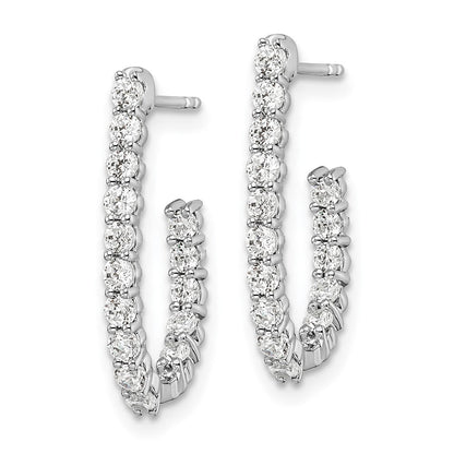 14K Weißgold Labordiamant Innen-und-Außen J-Creolen, 1 ct., VS/SI+ G+