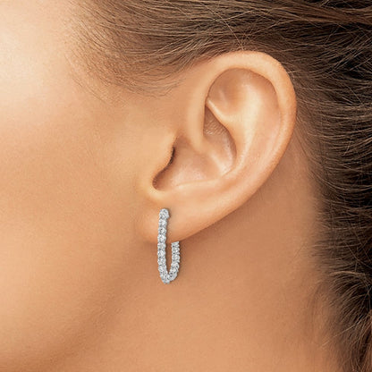 14K Weißgold Labordiamant Innen-und-Außen J-Creolen, 1 ct., VS/SI+ G+