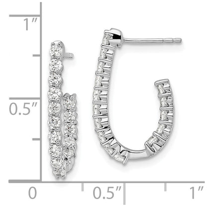 14K Weißgold Labordiamant Innen-und-Außen J-Creolen, 1 ct., VS/SI+ G+