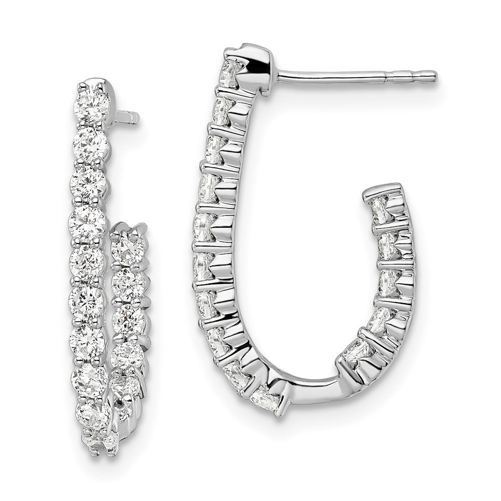 14K Weißgold Labordiamant Innen-und-Außen J-Creolen, 1 ct., VS/SI+ G+