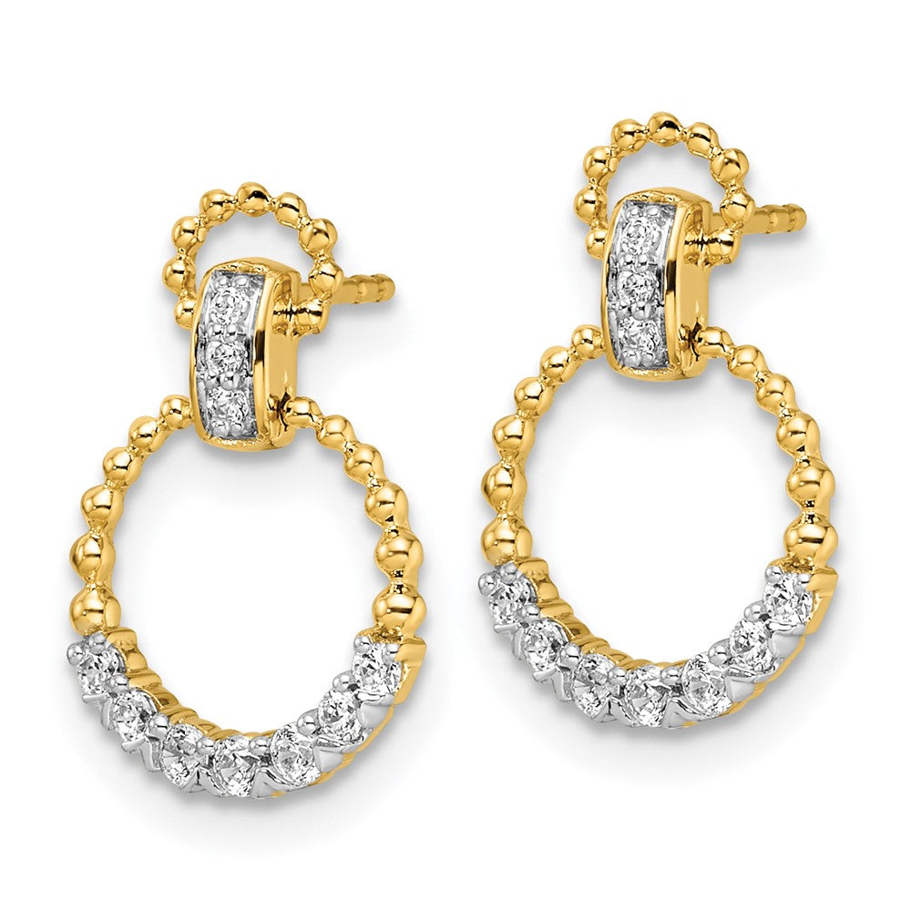 14K Gelbgold 1/4 Karat Im Labor Gezüchtet Diamant Vs/si+ G+ Kreis Hängend Ohrstecker