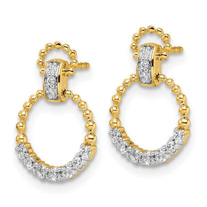 14K Gelbgold 1/4 Karat Im Labor Gezüchtet Diamant Vs/si+ G+ Kreis Hängend Ohrstecker