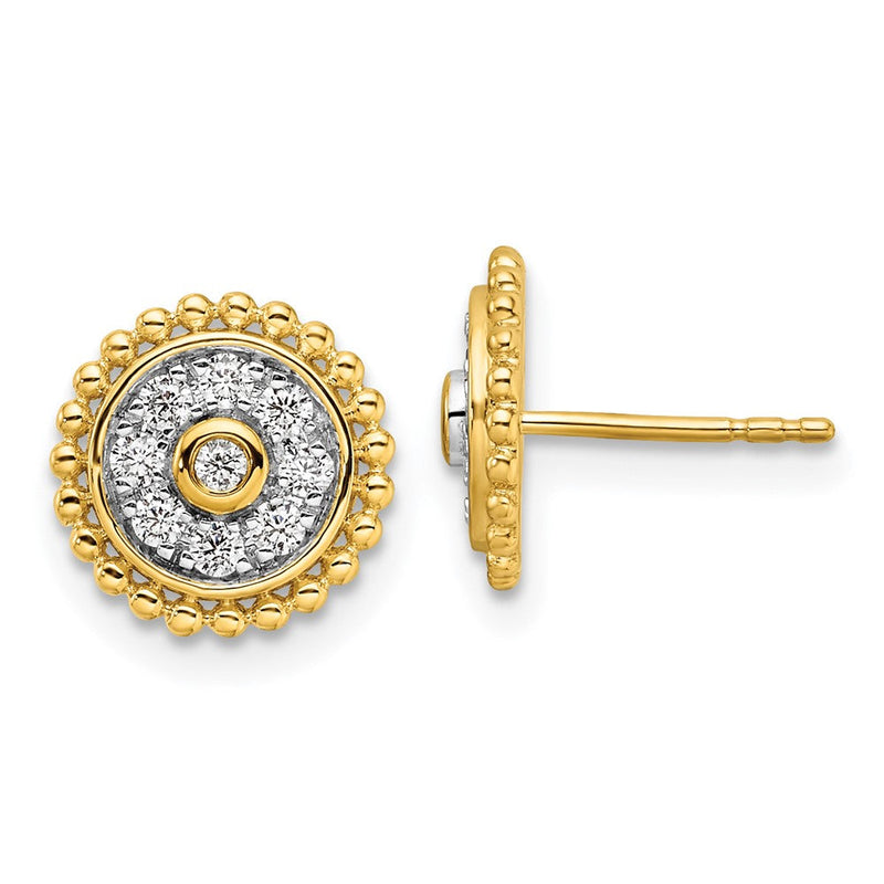 14K Gelbgold Kreis-Ohrstecker mit 0,33 ct. Laborgezüchteten Diamanten VS/SI+ G+