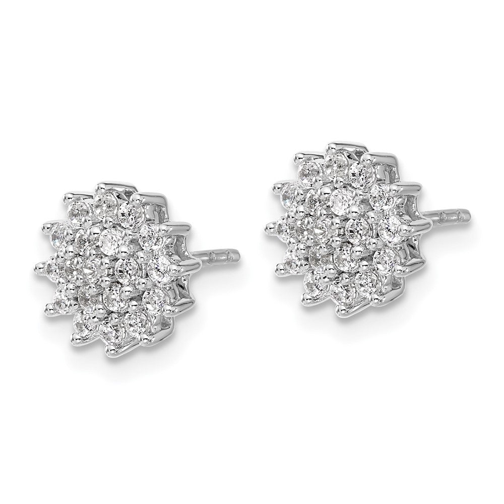 14K Weißgold 0,5 ct. Labor-Diamant VS/SI+ G+ Komplett-Cluster-Ohrstecker
