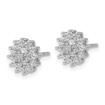 14K Weißgold 0,5 ct. Labor-Diamant VS/SI+ G+ Komplett-Cluster-Ohrstecker