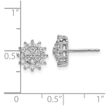 14K Weißgold 0,5 ct. Labor-Diamant VS/SI+ G+ Komplett-Cluster-Ohrstecker
