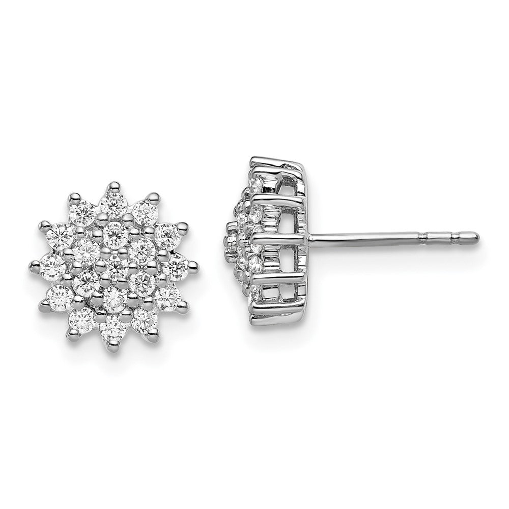 14K Weißgold 0,5 ct. Labor-Diamant VS/SI+ G+ Komplett-Cluster-Ohrstecker
