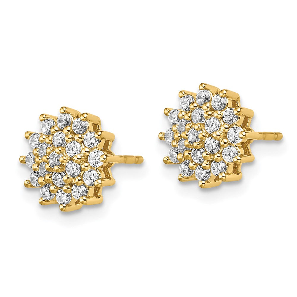 14K Gelbgold Ohrstecker mit 0,5 ct. laborgezüchtetem Diamant-Cluster, VS/SI+ G+