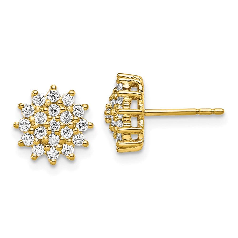 14K Gelbgold Ohrstecker mit 0,5 ct. laborgezüchtetem Diamant-Cluster, VS/SI+ G+
