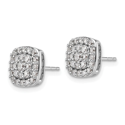 14K Weißgold Ohrstecker mit 0,875 ct. Labor-Diamanten VS/SI+ G+, quadratischem Halo