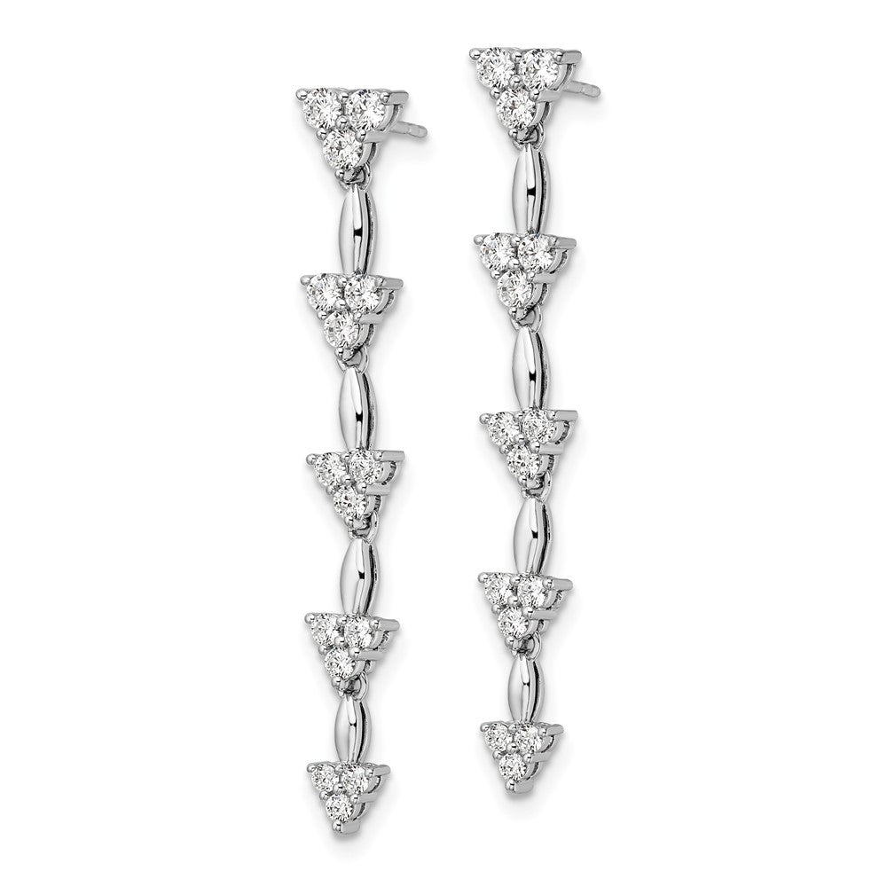 14K Weißgold Ohrhänger mit 1 ct. Labordiamant, Marquise-Cluster, VS/SI+ G+
