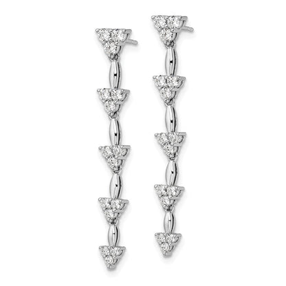 14K Weißgold Ohrhänger mit 1 ct. Labordiamant, Marquise-Cluster, VS/SI+ G+