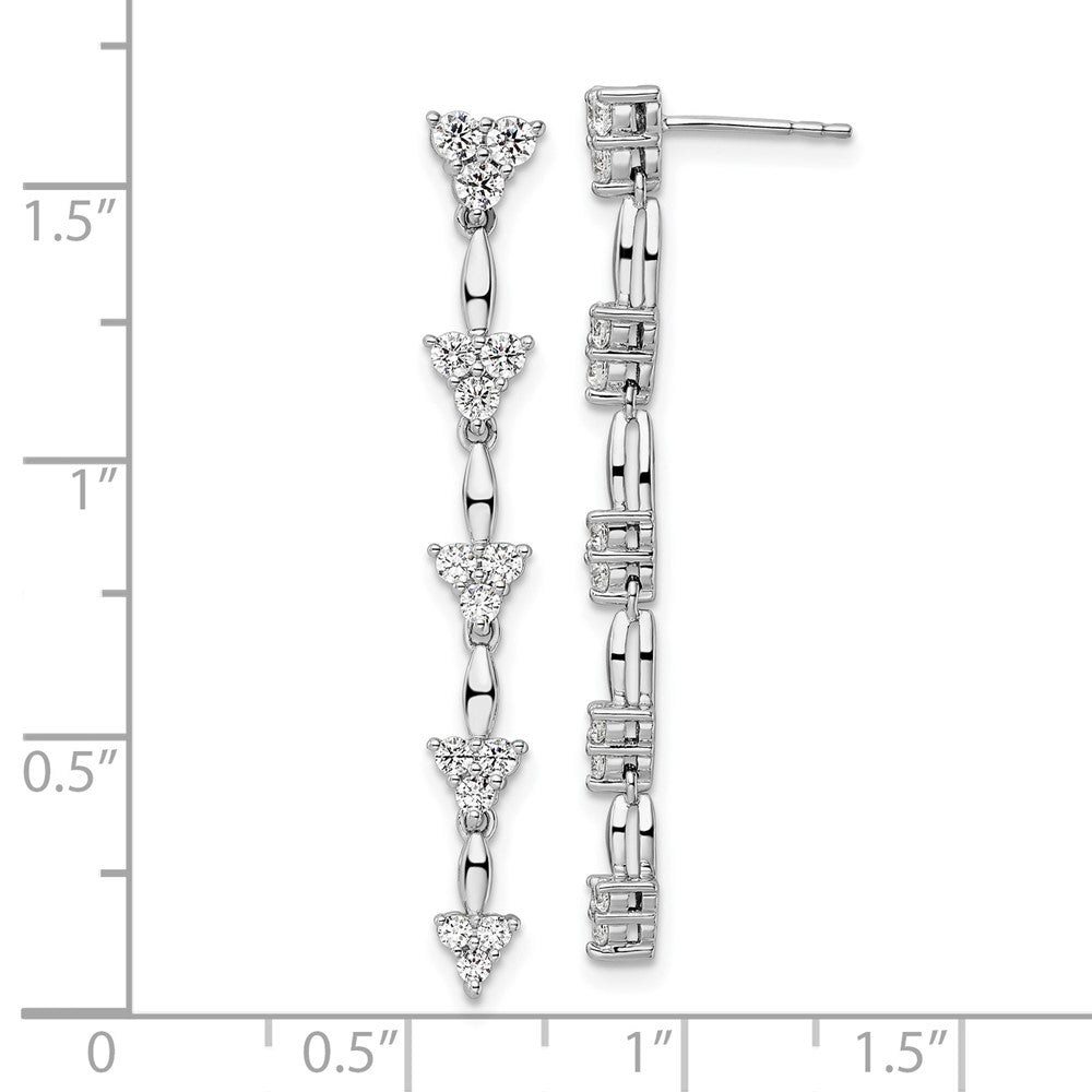 14K Weißgold Ohrhänger mit 1 ct. Labordiamant, Marquise-Cluster, VS/SI+ G+