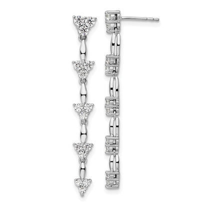 14K Weißgold Ohrhänger mit 1 ct. Labordiamant, Marquise-Cluster, VS/SI+ G+