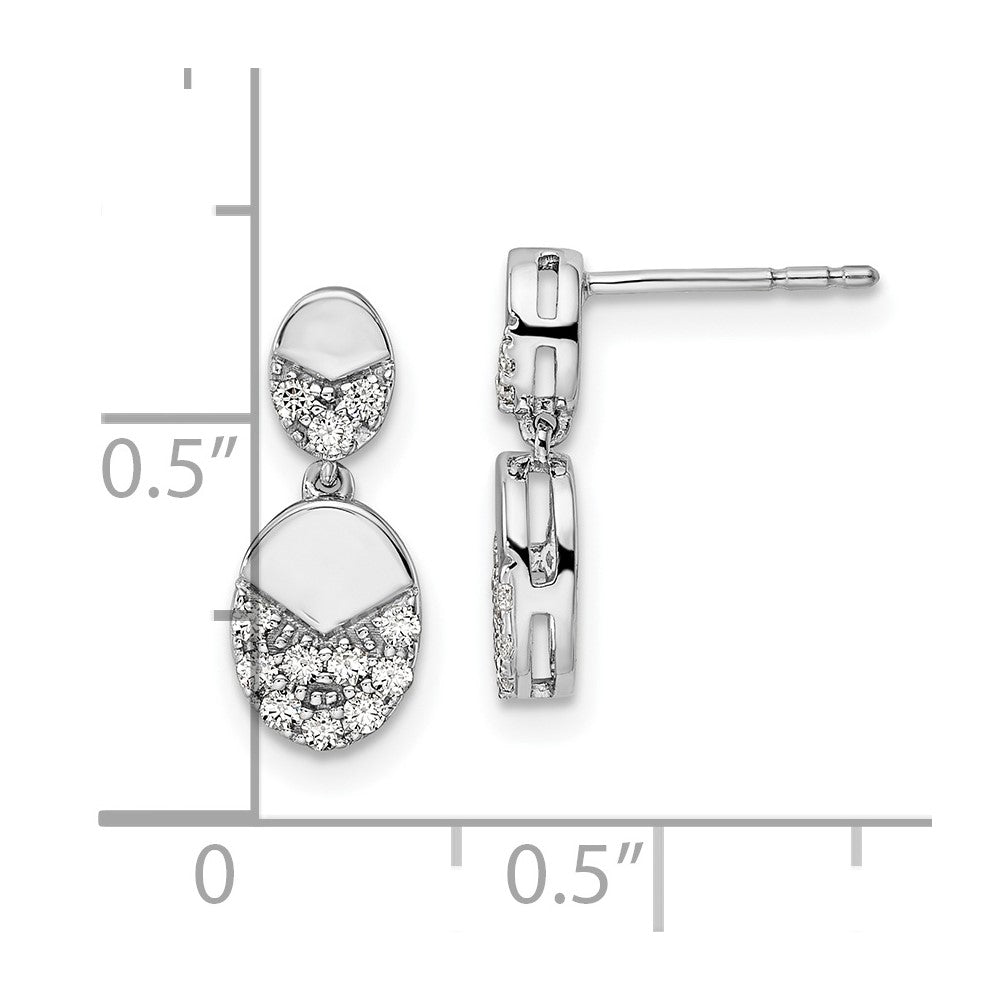 14K Weißgold 0,25 ct. Laborgezüchtete Diamant VS/SI+ G+ Ohrhänger