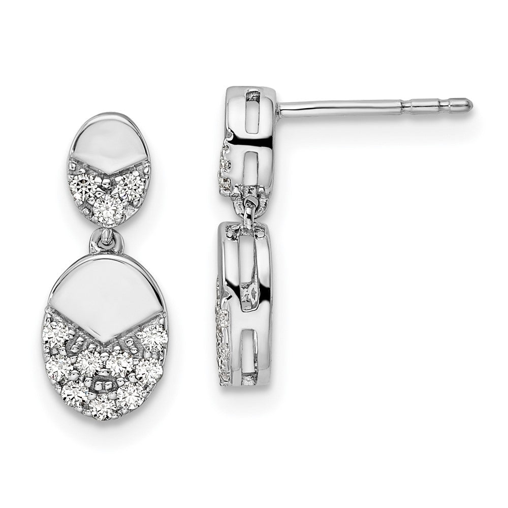 14K Weißgold 0,25 ct. Laborgezüchtete Diamant VS/SI+ G+ Ohrhänger
