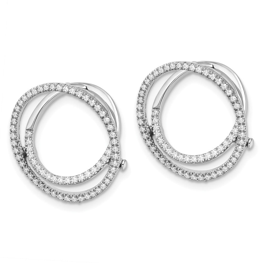 14K Weißgold Labor-gezüchtete Diamant-Kreis-Fashion-Ohrringe mit Scharnier, VS/SI+ G+