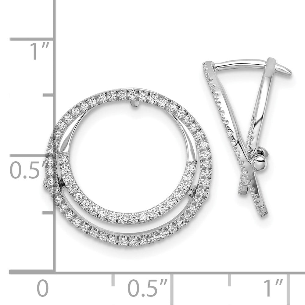 14K Weißgold Labor-gezüchtete Diamant-Kreis-Fashion-Ohrringe mit Scharnier, VS/SI+ G+