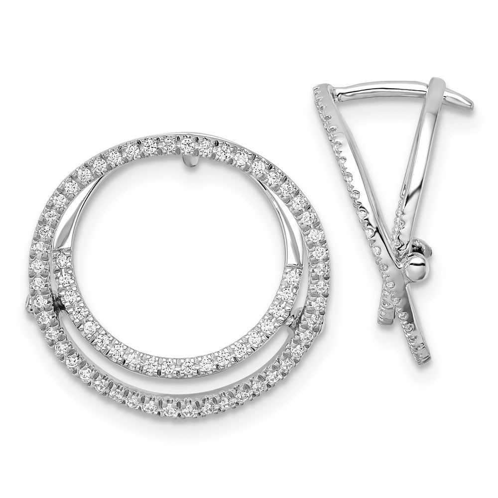 14K Weißgold Labor-gezüchtete Diamant-Kreis-Fashion-Ohrringe mit Scharnier, VS/SI+ G+