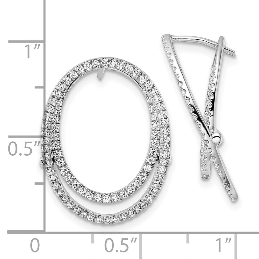 14K Weißgold Ohrringe mit Klappmechanismus, ausgefallenes Design, Labor gezüchteten Diamanten im Ovalschliff, VS/SI+ G+