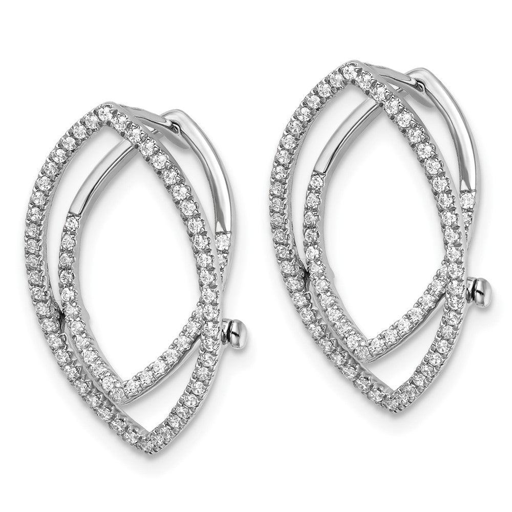 14K Weißgold Laborgezüchtete Diamant-Ohrringe mit Marquise-Schliff und Klappverschluss, VS/SI+ G+
