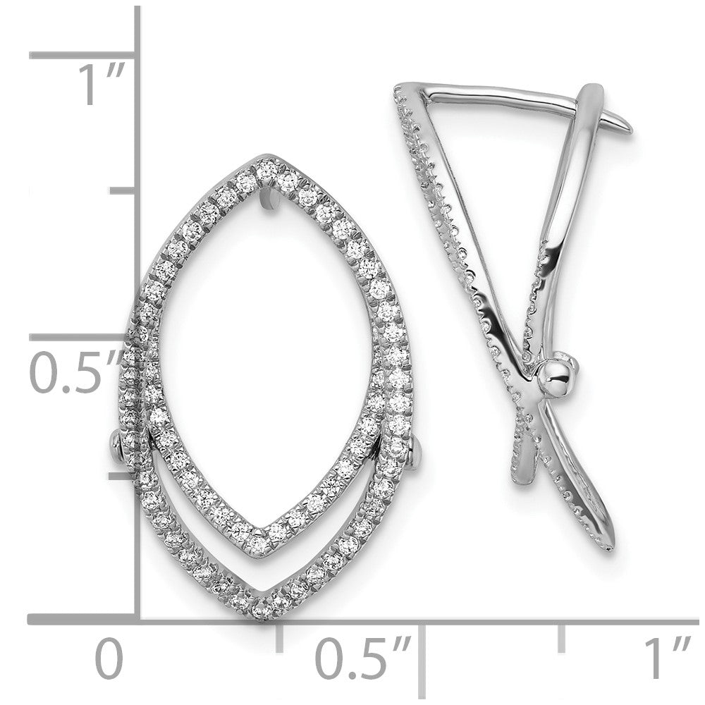 14K Weißgold Laborgezüchtete Diamant-Ohrringe mit Marquise-Schliff und Klappverschluss, VS/SI+ G+
