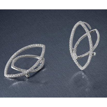 14K Weißgold Laborgezüchtete Diamant-Ohrringe mit Marquise-Schliff und Klappverschluss, VS/SI+ G+