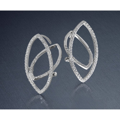 14K Weißgold Laborgezüchtete Diamant-Ohrringe mit Marquise-Schliff und Klappverschluss, VS/SI+ G+
