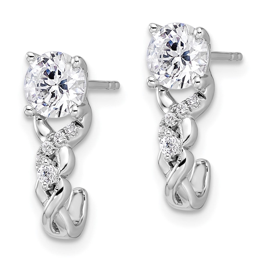 14K Weißgold Ohrringe mit im Labor gezüchteten Diamanten, VS/SI+, G+