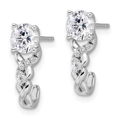 14K Weißgold Ohrringe mit im Labor gezüchteten Diamanten, VS/SI+, G+