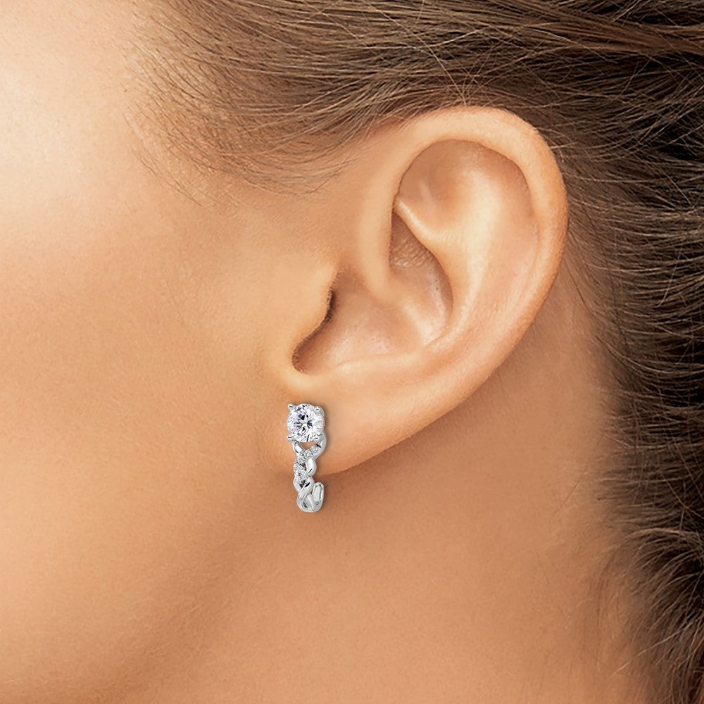 14K Weißgold Ohrringe mit im Labor gezüchteten Diamanten, VS/SI+, G+