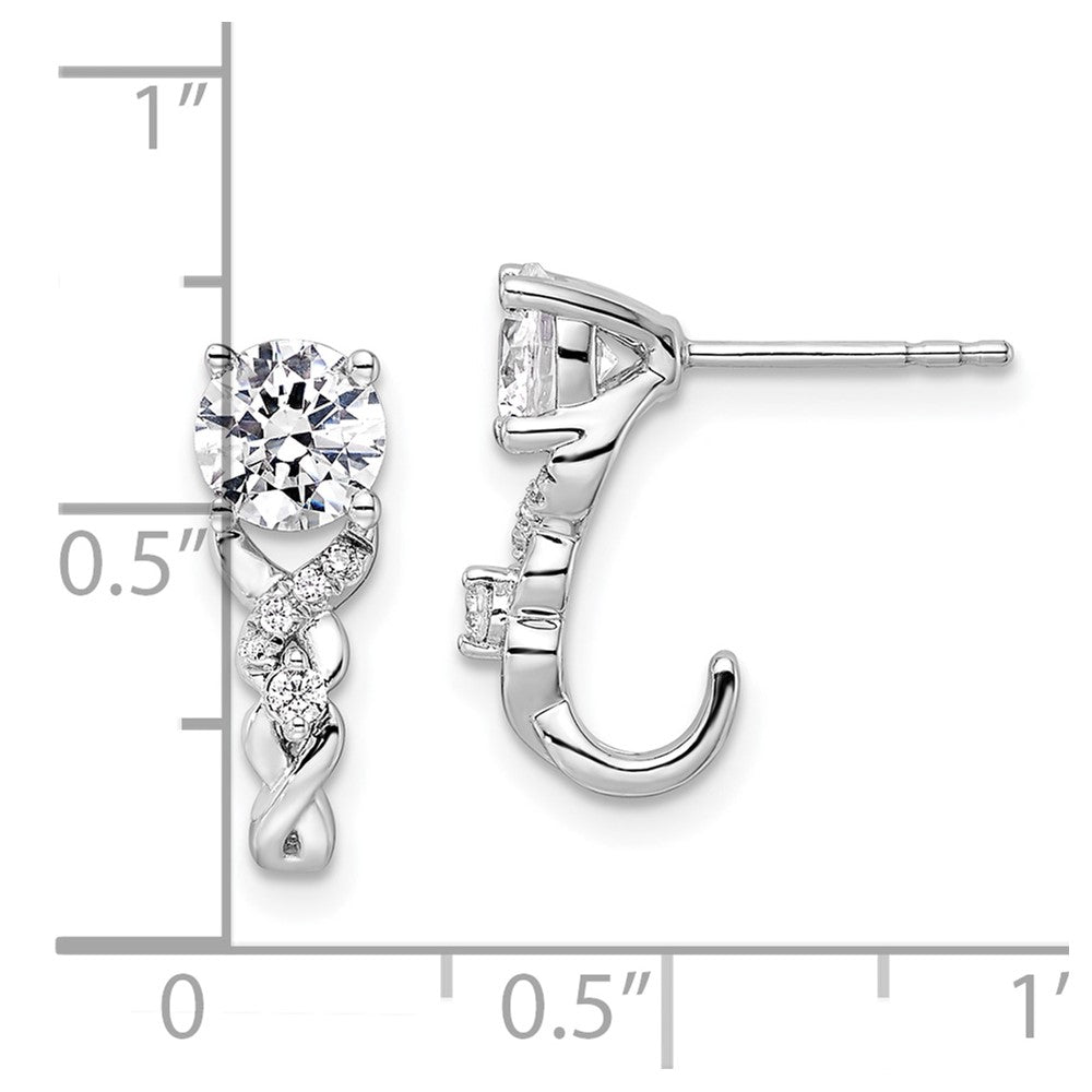 14K Weißgold Ohrringe mit im Labor gezüchteten Diamanten, VS/SI+, G+