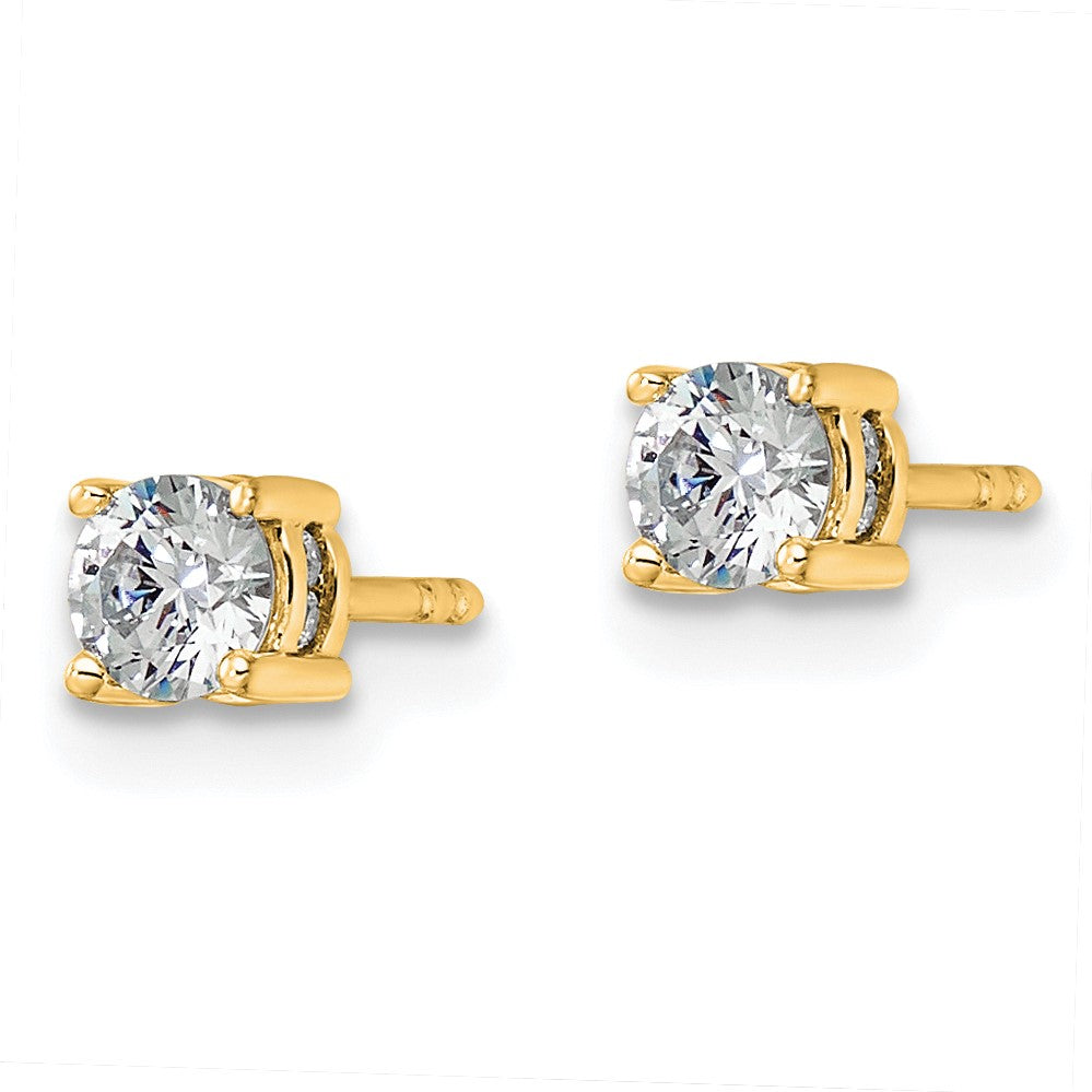14K Gelbgold Ohrstecker mit 0,5 ct. im Labor gezüchtetem Diamant, VS/SI+ G+, komplett mit Steckverschluss
