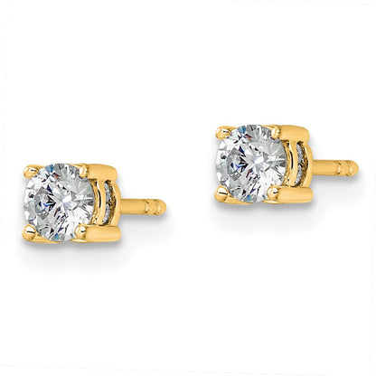 14K Gelbgold Ohrstecker mit 0,5 ct. im Labor gezüchtetem Diamant, VS/SI+ G+, komplett mit Steckverschluss