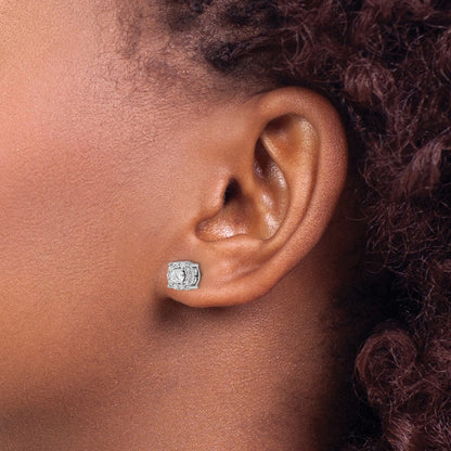 10K Weißgold Ohrstecker mit 1 ct. Laborgezüchteten Diamanten, VS/SI+ G+