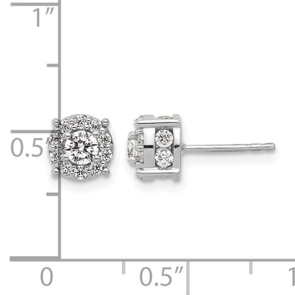 10K Weißgold Ohrstecker mit 1 ct. Laborgezüchteten Diamanten, VS/SI+ G+