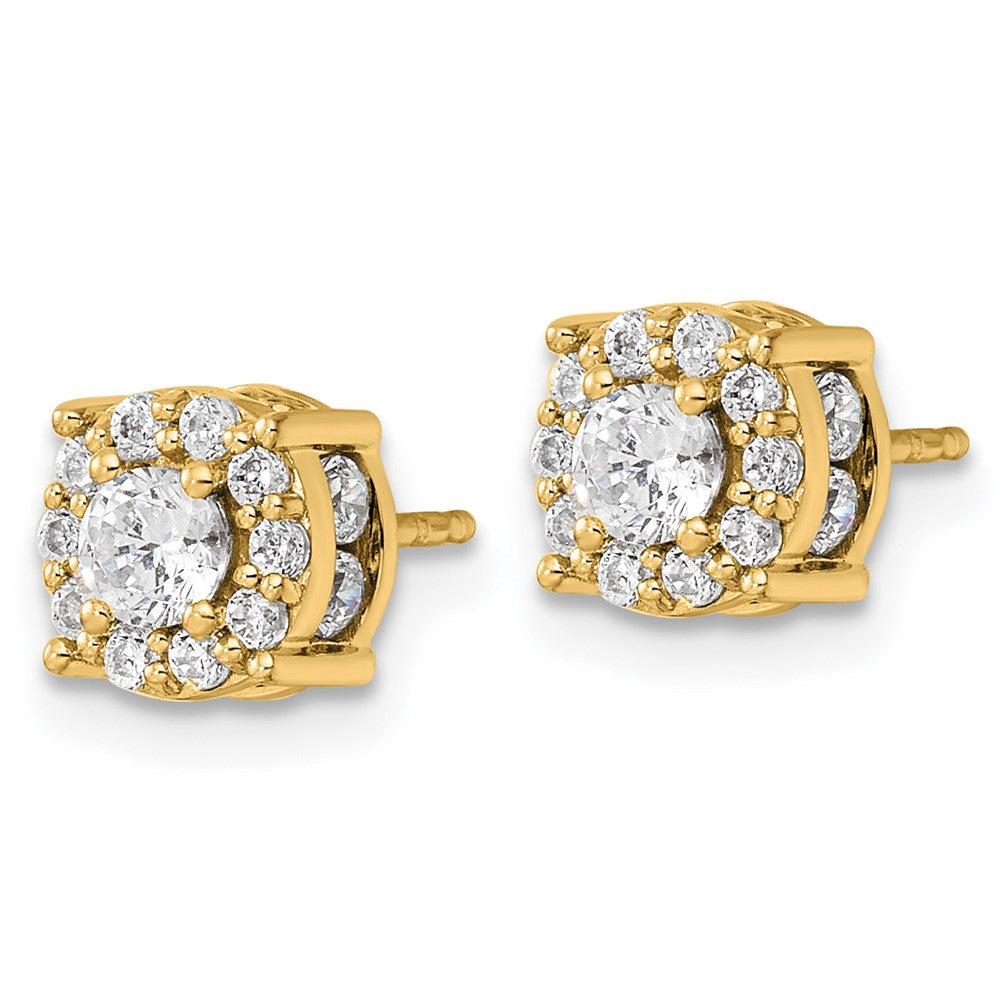 14K Gelbgold Ohrstecker mit 1 ct. im Labor gezüchteten Diamanten, VS/SI+ G+