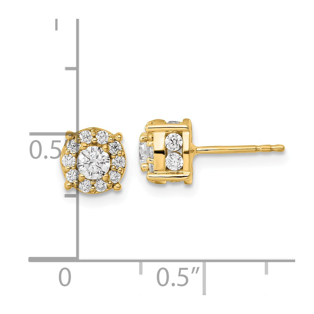 14K Gelbgold Ohrstecker mit 1 ct. im Labor gezüchteten Diamanten, VS/SI+ G+