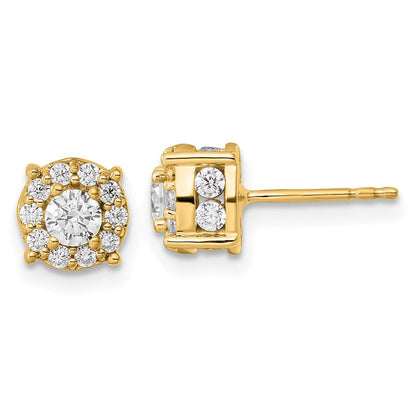 14K Gelbgold Ohrstecker mit 1 ct. im Labor gezüchteten Diamanten, VS/SI+ G+