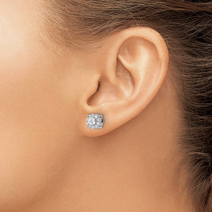 10K Weißgold Ohrstecker mit 1,5 ct. laborgezüchteten Diamanten, Reinheit VS/SI+, Farbe G+