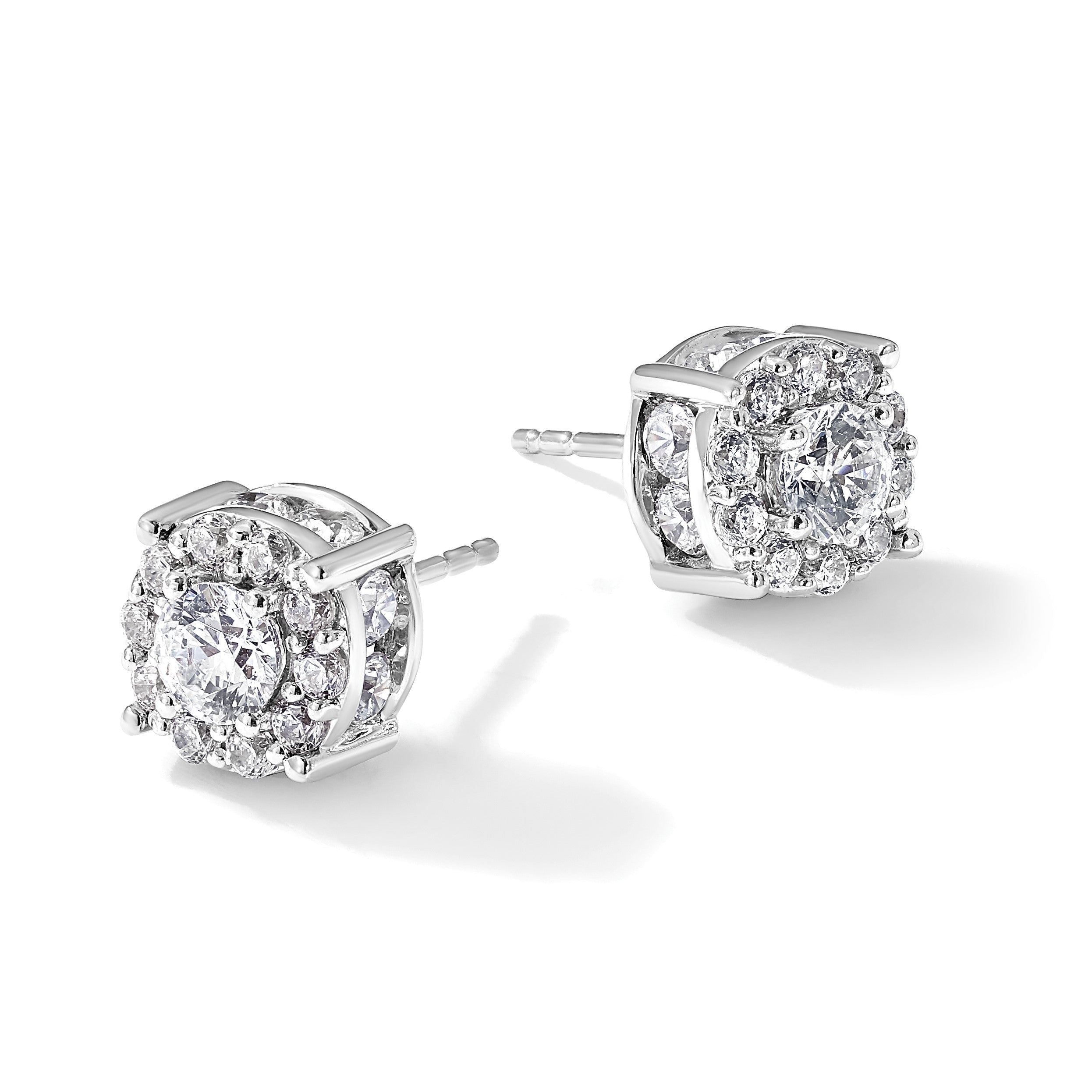 10K Weißgold Ohrstecker mit 1,5 ct. laborgezüchteten Diamanten, Reinheit VS/SI+, Farbe G+