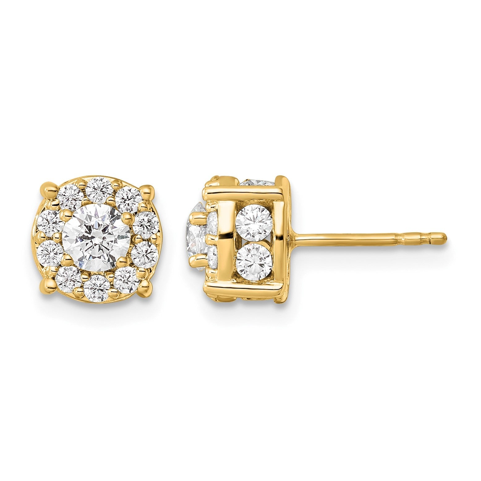 10K Gelbgold Ohrstecker mit 1,5 ct. laborgezüchteten Diamanten VS/SI+ G+