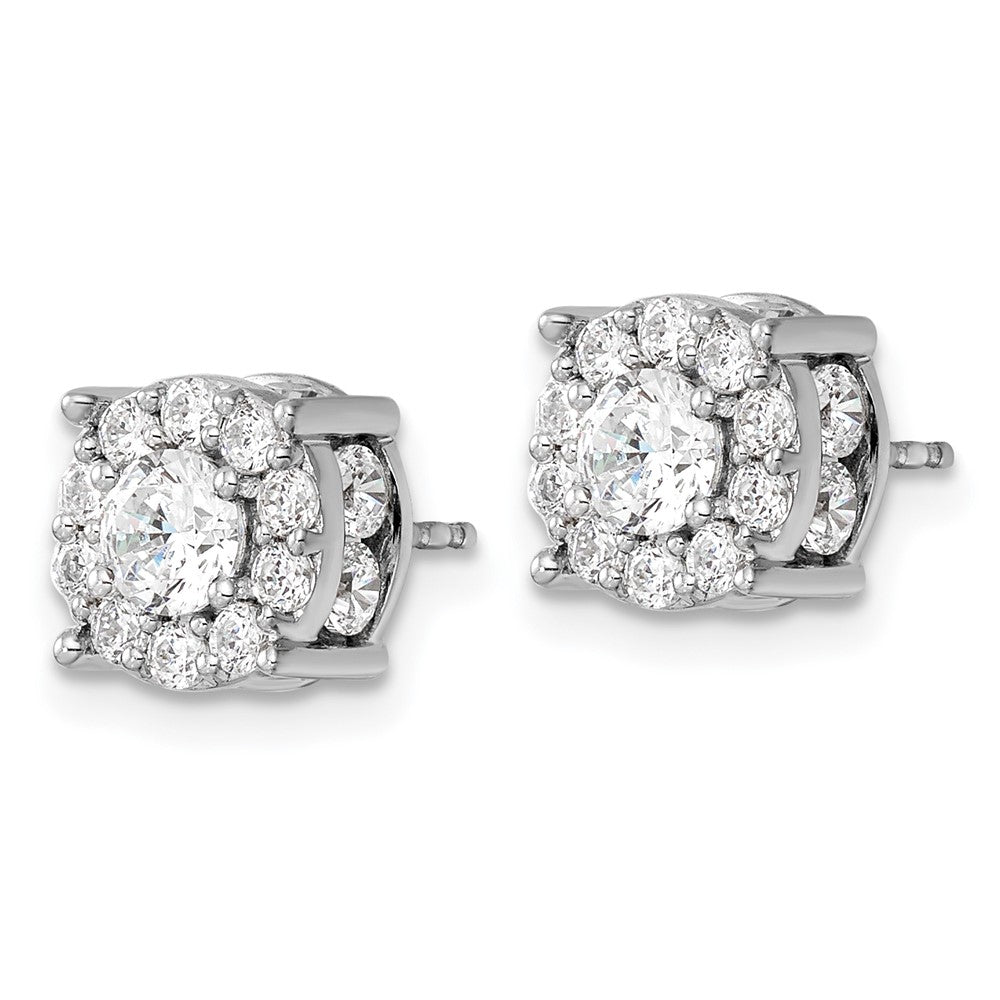 14K Weißgold 2 Karat Im Labor Gezüchtet Diamant Vs/si+ G+ Komplett Rund Mode Heiligenschein Ohrstecker