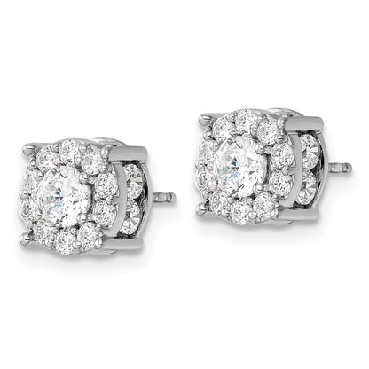 14K Weißgold 2 Karat Im Labor Gezüchtet Diamant Vs/si+ G+ Komplett Rund Mode Heiligenschein Ohrstecker