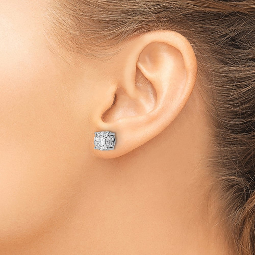 10K Weißgold Ohrstecker mit 2 ct. laborgezüchteten Diamanten VS/SI+ G+