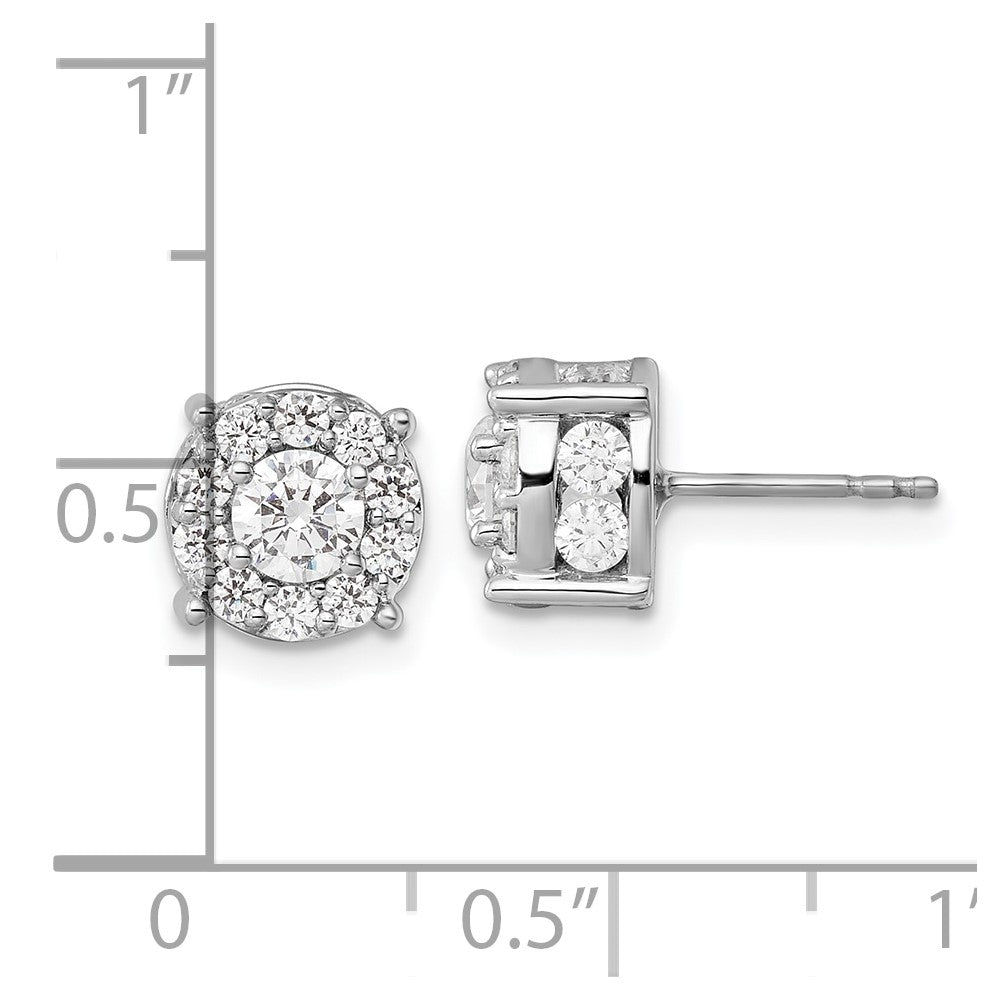 14K Weißgold 2 Karat Im Labor Gezüchtet Diamant Vs/si+ G+ Komplett Rund Mode Heiligenschein Ohrstecker